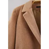 Trendyol Dames Bruin Effen Lang Regular fit Grote maten Blazers