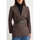 Trendyol TRENDYOLMİLLA Dames Gestreept Lang Regular fit Blazers