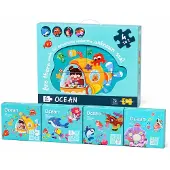 Qbi Oceaan Puzzel 4-in-1: Onderwater Avontuur voor Kinderen
