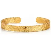 Cilla Jewels Goudkleurige Smalle Dames Bangle Armband met Gehamerde Structuur