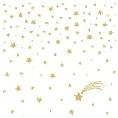 Ppd Lunch servetten Shooting Star white+gold - - 33x33 cm