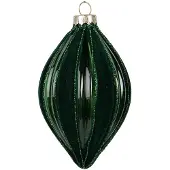Clayre & Eef Kerstbal Overig Ø 7x12 cm Groen Glas Kerstballen