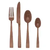 Sambonet Flat Vintage bestekset, roestvrij staal/koperen PVD-coating, 24-delig. Artikelnummer: S0118-S00018-62412C81