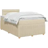 vidaXL Boxspringbed met matras Crèmekleurig 120 x 190 cm Stof