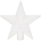 Springos Kerstboom Piek | Ster | 21 cm | Wit | Glitter