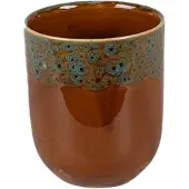 Clayre & Eef Mok 150 ml Bruin Blauw Keramiek Theemok Bruin Theemok