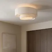 LumenXL Plafondlamp Neroi met 3 gelaagde linnen kappen - beige