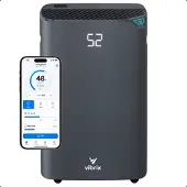 Vibrix DryFlow20 Pro Luchtontvochtiger & Luchtreiniger – 20L per dag – Bediening via App – Ionisator & UV-licht – Wasdroogfunctie – Energiezuinig – Voor Badkamer, Kelder en Zolder – Dehumidifier
