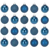 Home Styling Collection - Glazen kerstballen Ø 6 cm, 20 stuks, blauw