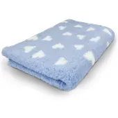 Topmast Vet Bed - Lichtblauw met Witte Hartjes - Antislip Hondenmat - Rol 5 Meter - 150 cm Breed