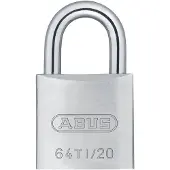 ABUS Hangslot Type 64TI - Titalium - 20 mm - Slotkast van Aluminium - Beugel van Gehard Staal met NANO PROTECT Coating - Verstelbaar 60-150 mm - Paracentrisch Sleutelprofiel - Zilver