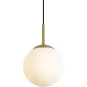 QAZQA Art Deco hanglamp goud met opaal glas IP44 - Flore