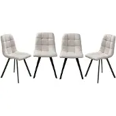 CALICOSY - Set van 4 gestoffeerde stoelen - CHILLI