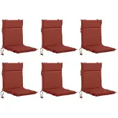 vidaXL Kussen voor lage rugstoel GEMERT 6 st 100% Polyester Rood
