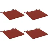 vidaXL Zitkussens SOEST 4 st 100% Polyester Rood 45 x 45 x 3 cm