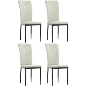 vidaXL Eetkamerstoelen 4 st fluweel crèmekleurig