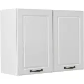 Vicco Glazen keukenkast R-Line, Wit landelijk/Wit, 80 cm