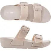 Holster Skyhigh vegan comfort slippers dames podologisch goedkeurd waterproof platform badslippers zandkleurig