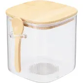 Eh Excellent Houseware Excellent Houseware | Keukenaccessoires - Opbergpotten - Glazen potten - Glazen potten met lepel - 750 ml - Glas - Bamboe - Voorraadpotten - Praktisch
