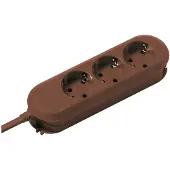 Bachmann SMART stekkerdoos, bruin, met 3x CEE7/3 stopcontacten en 3x aardingscontacten