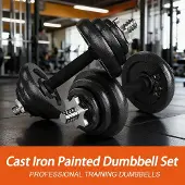 Selius Dumbbellset Gecoat - 20 Kg Verstelbaar Gewicht - Krachttraining Fitness