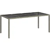 vidaXL Tuin Tafel Grijs poly rattan