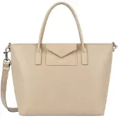 LANCASTER PARIS handtas, model Sac Cabas Main Maya, dubbele handgreep, donkerbeige leer