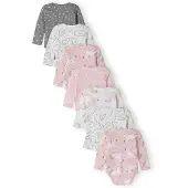 MINOTI rompertjes lange mouw – paardjes en hartjes – 7-pack – meerkleurig