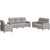 vidaXL Bankstel 3 pcs Wolkgrijs Stof