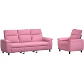 vidaXL Bankstel 2 pcs Roze Stof