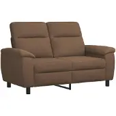 vidaXL Bankstel 2 pcs Bruin Stof