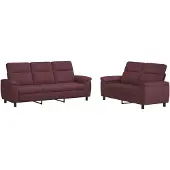 vidaXL Bankstel 2 pcs Paars Stof