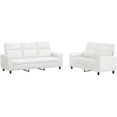 vidaXL Bankstel 2 pcs Wit Stof