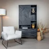 Tower Living Fauteuil Dante - Wit Stof - met armleuning - 74x76x78cm