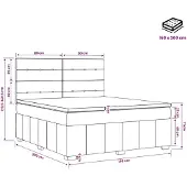 vidaXL LED boxspringbed met matras, zwart, 160 x 200 cm, gestoffeerd