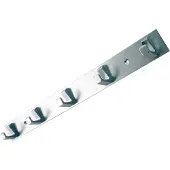 Impresso kapstok met 5 haken - op strip 360 x 35 mm - aluminium geanodiseerd