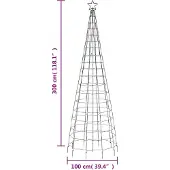 vidaXL LED-kerstboom met spikes 570 LEDs koud wit 300 cm