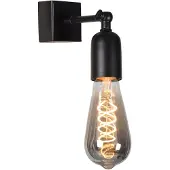Atmooz Dora wandlamp voor binnen – E27 – Industrieel design – Geschikt voor woon- of slaapkamer – Zwart – Hoogte 12 cm – Metaal