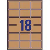 Avery Kraft etiketten L7110-25 Permanent klevend A4 Bruin 62 x 42 mm 25 Vellen à 18 Etiketten