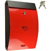 Express Grote zwarte-rode brievenbus 35 x 25 cm, weerbestendig, met slot