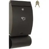 Express Zwarte brievenbus met krantenvak - 46 x 25 cm