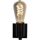 Atmooz Peniche wandlamp voor binnen – E27 – Industrieel design – Geschikt voor woon- of slaapkamer – Zwart – Hoogte 11 cm – Metaal