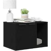 vidaXL Kattenbakomheining zwart eiken 60x40x40 cm bewerkt hout