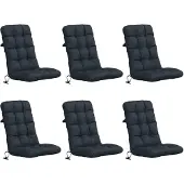 vidaXL 6-delige hoogrugkussen VIANEN 6 st 100% Polyester Donkerblauw