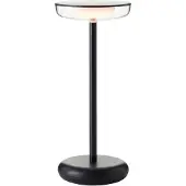 Brilliant Platon LED buitenwandlamp 27 cm, 2W, warm wit, IP44, zwart, transparant, USB, modelnummer G99569/06