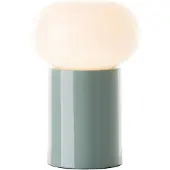 Brilliant Groene tafellamp Knut met wit glas