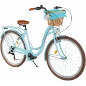 DaviBikes Emma – Stadsfiets – 28 inch – 7 versnellingen – Shimano – V-brake – Lage instap – Blauw/Bruin
