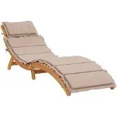 vidaXL Ligbed met kussen massief acaciahout taupe