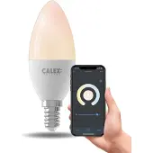 Calex Smart LED-lamp, E14, B35 kaarsvorm, 5W, warm wit licht, WiFi, dimbaar