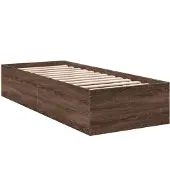 vidaXL Bedframe bewerkt hout bruin eikenkleur 90x190 cm